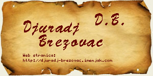 Đurađ Brezovac vizit kartica
